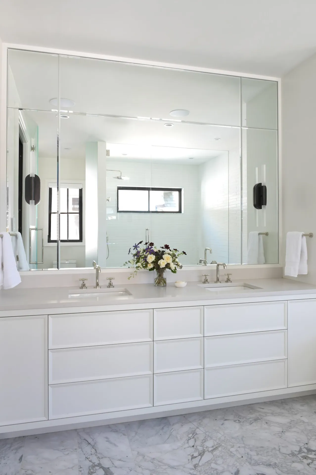Bathroom double vanity painting in the Noir custom home