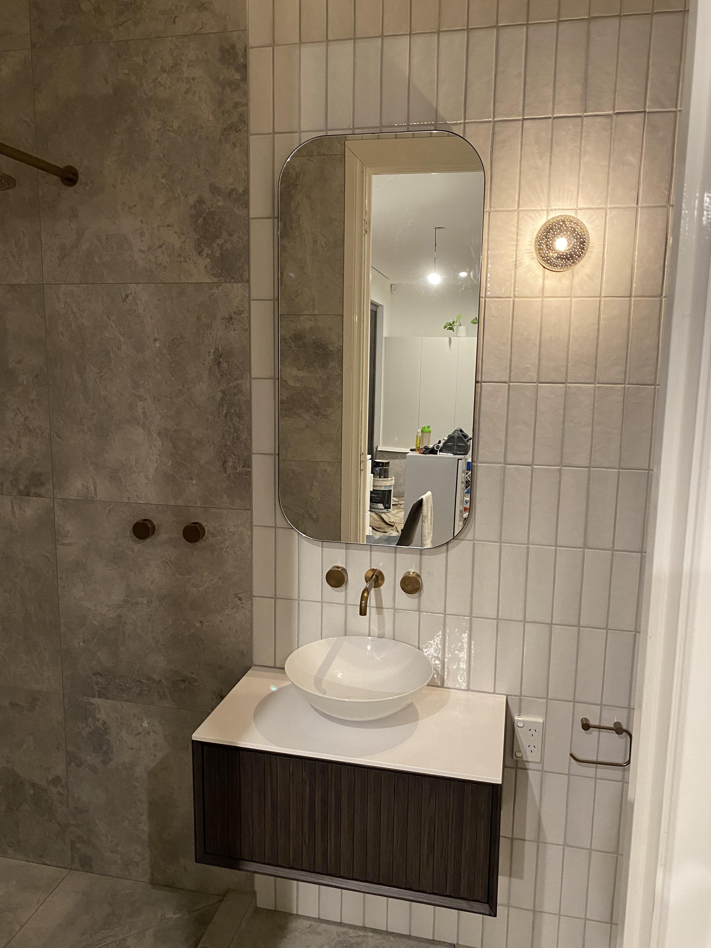 Stone & Brushed Gold Ensuite
