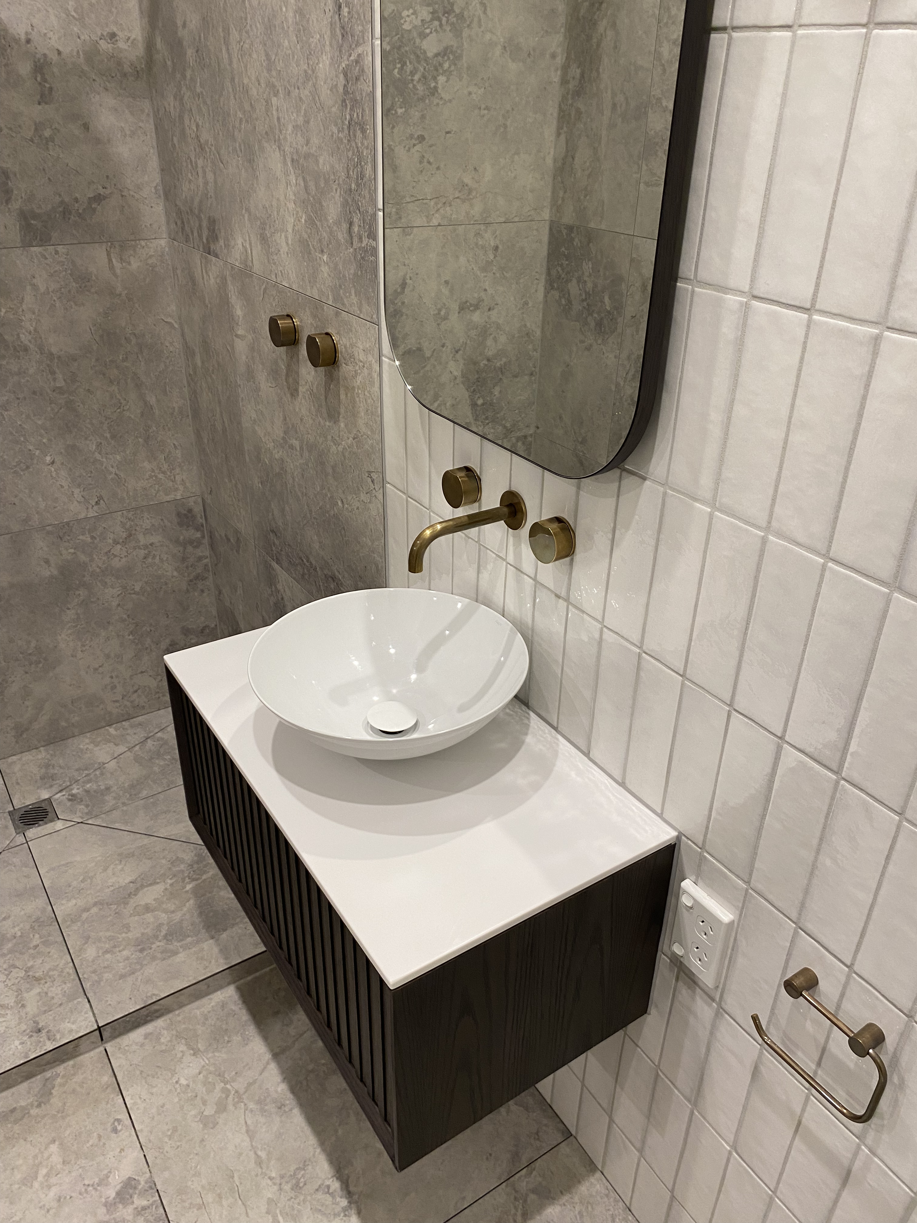 Stone & Brushed Gold Ensuite photo 2
