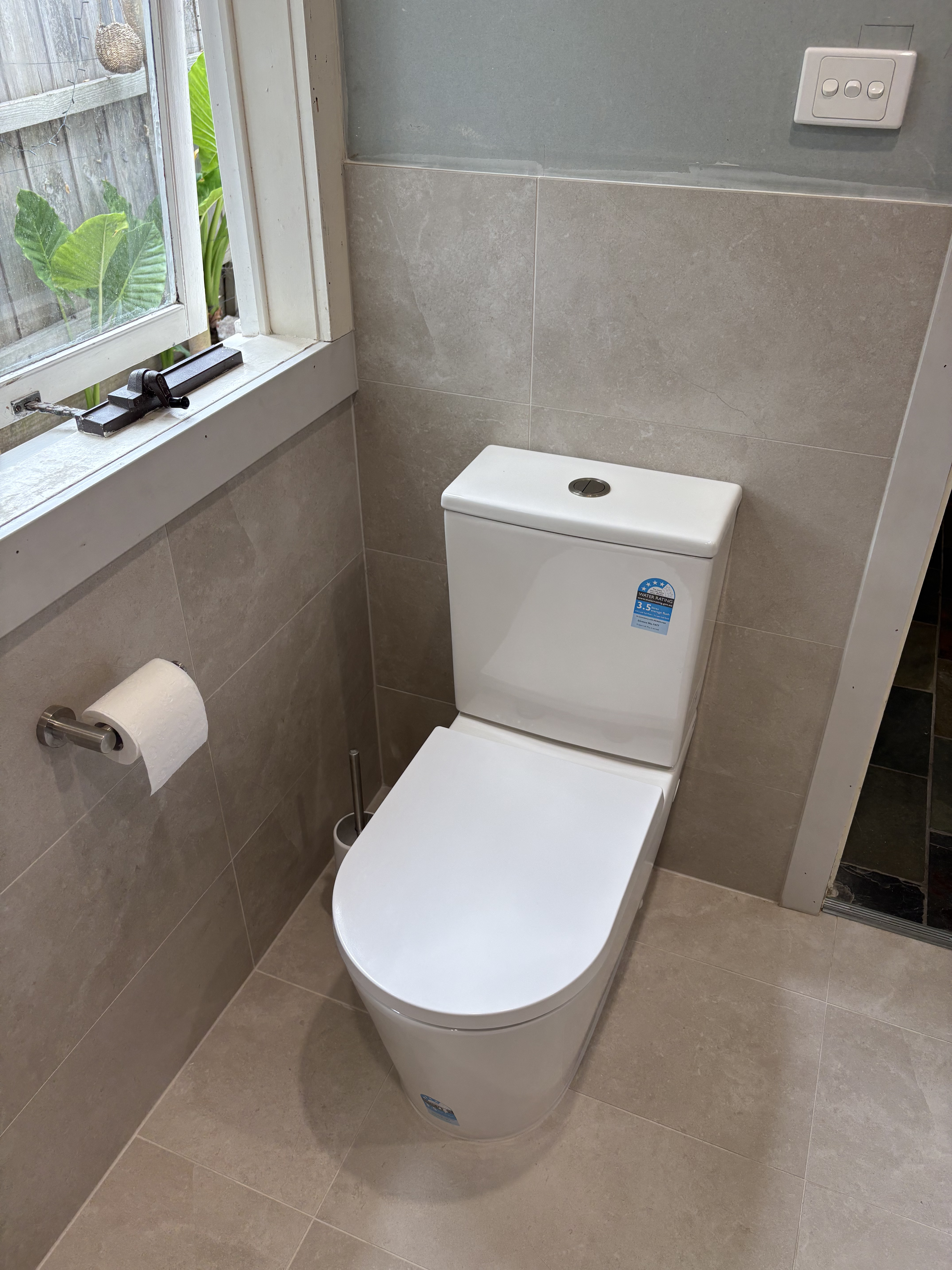 Warm Stone Floating Vanity Bathroom photo 2