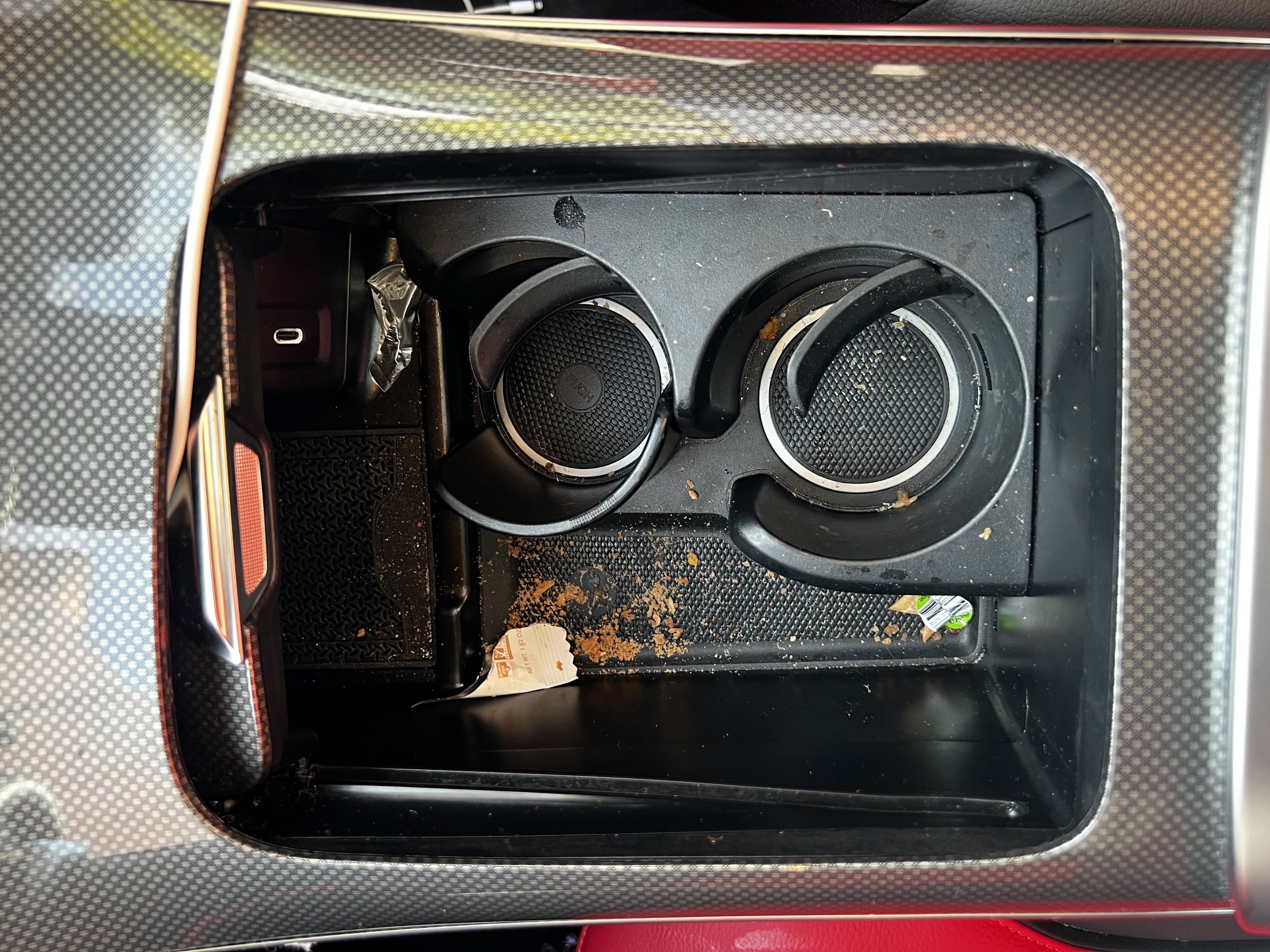 Vehicle interior before detailing