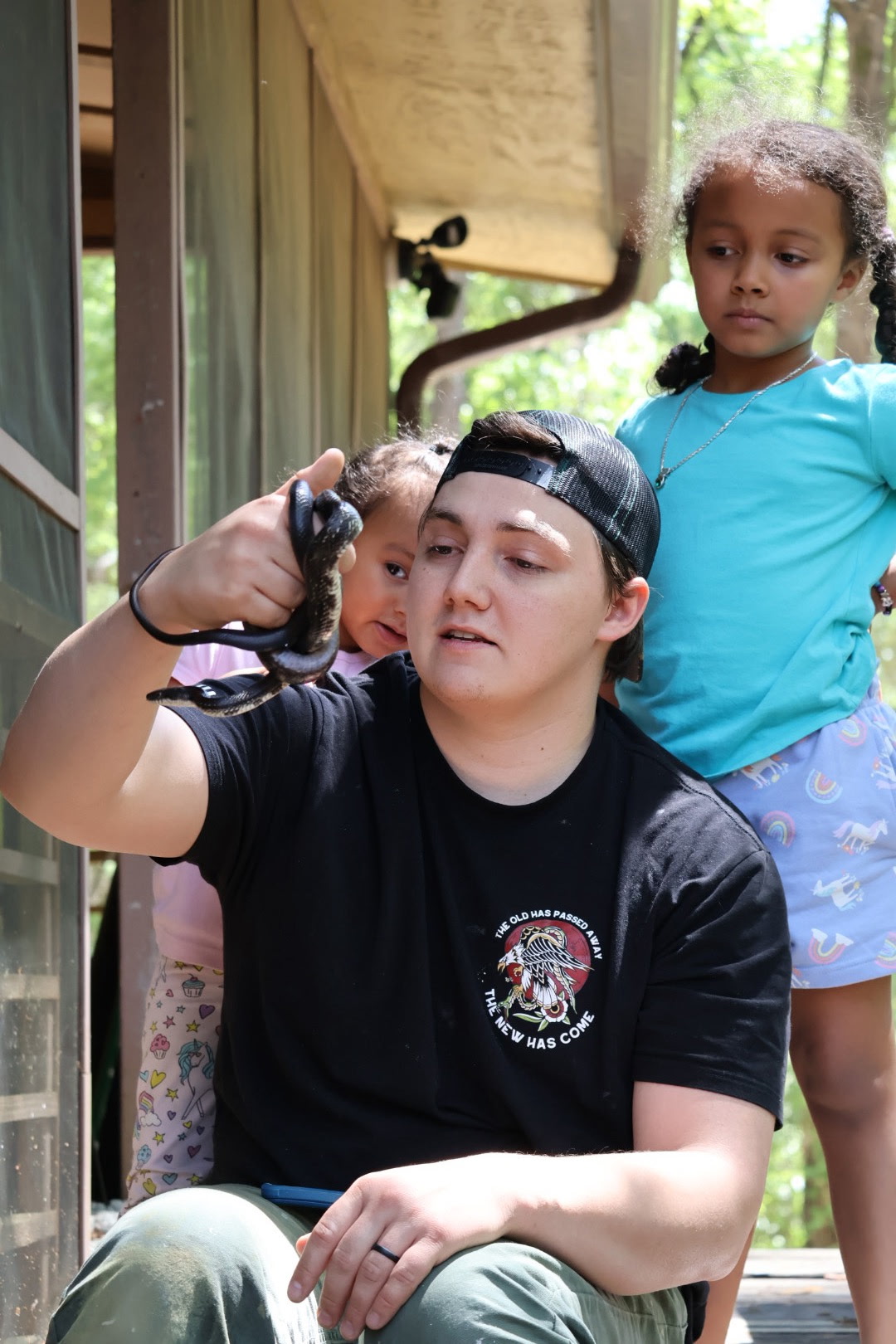 John Mark Allen with his daughters, family-owned wildlife removal in Montgomery, AL