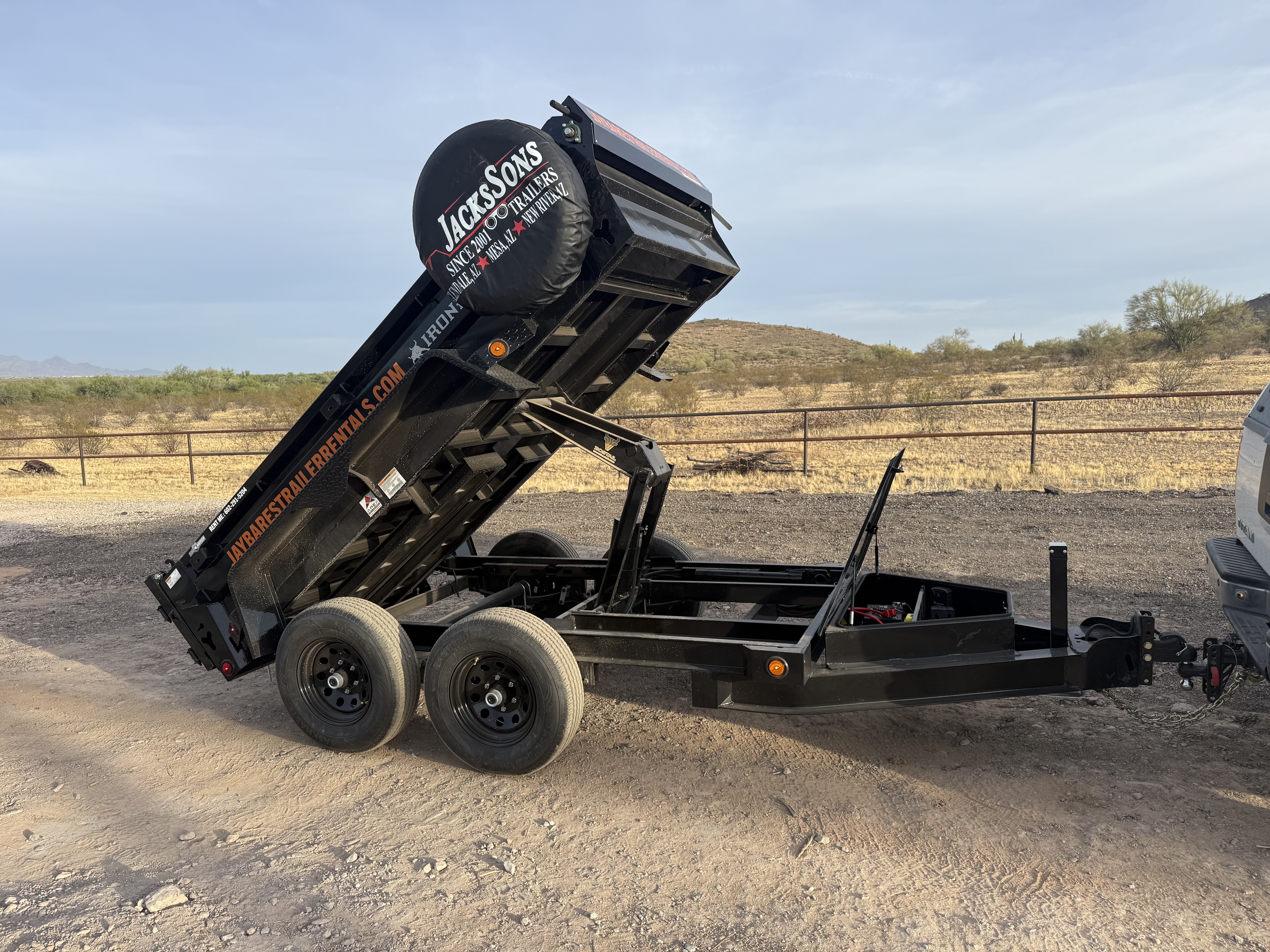 Dump trailer rental at Jaybares Trailer Rentals in Phoenix, AZ