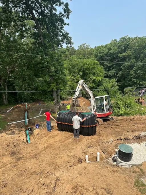 Advanced Septic & Pumping crew on an installation job