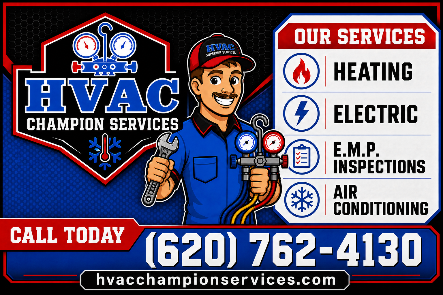 HVAC Champion Services - Heating, Electric, E.M.P. Inspections, Air Conditioning