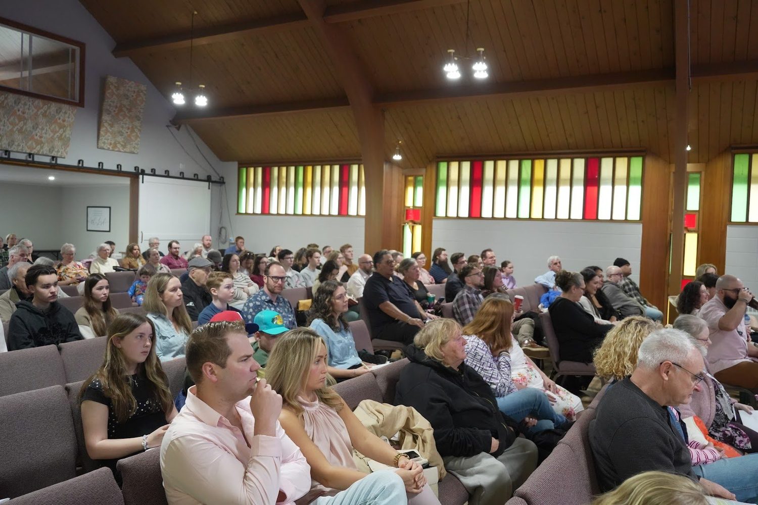 The congregation together on a Sunday morning