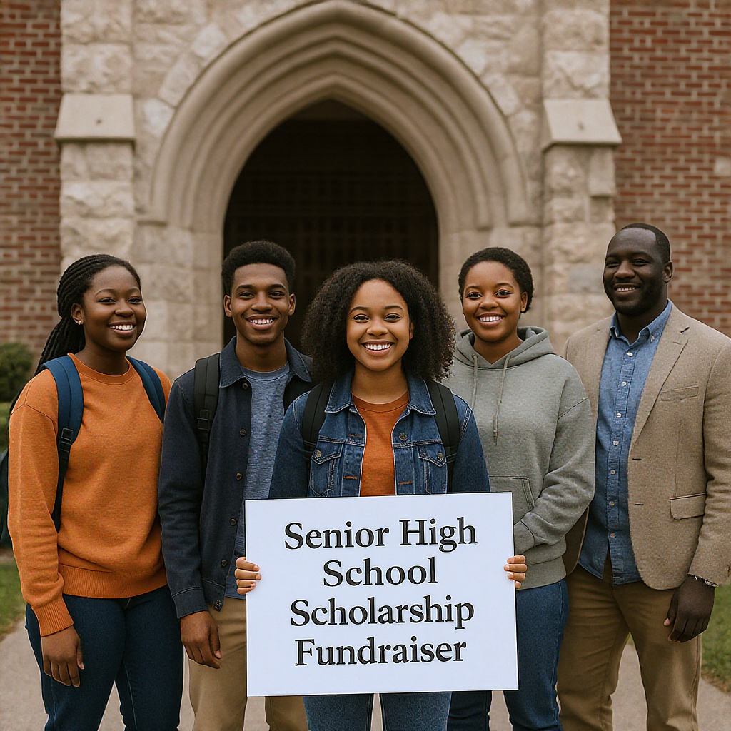 Student fundraising with family