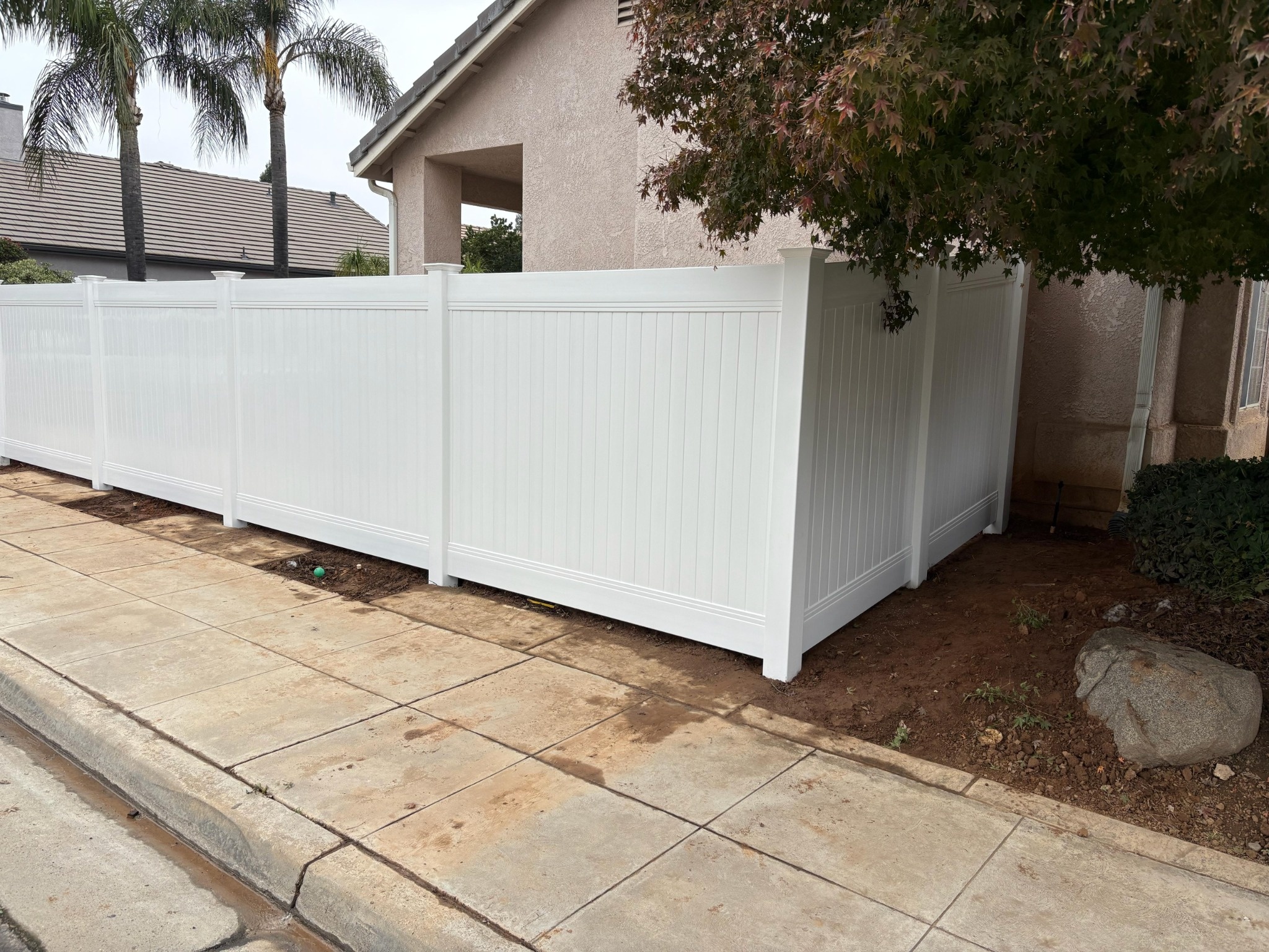 AP Fence vinyl fence installation project in Visalia California