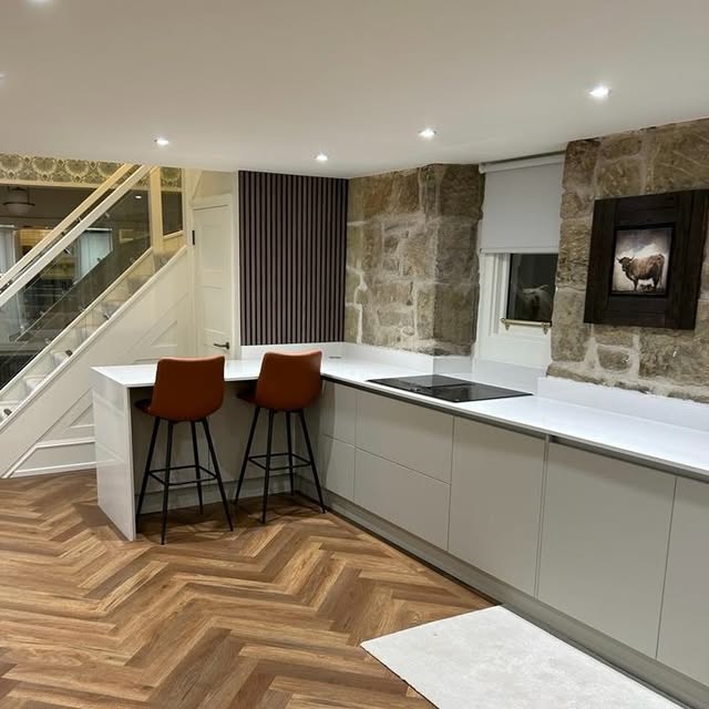 Completed open-plan kitchen and interior joinery by Core Joinery and Interiors
