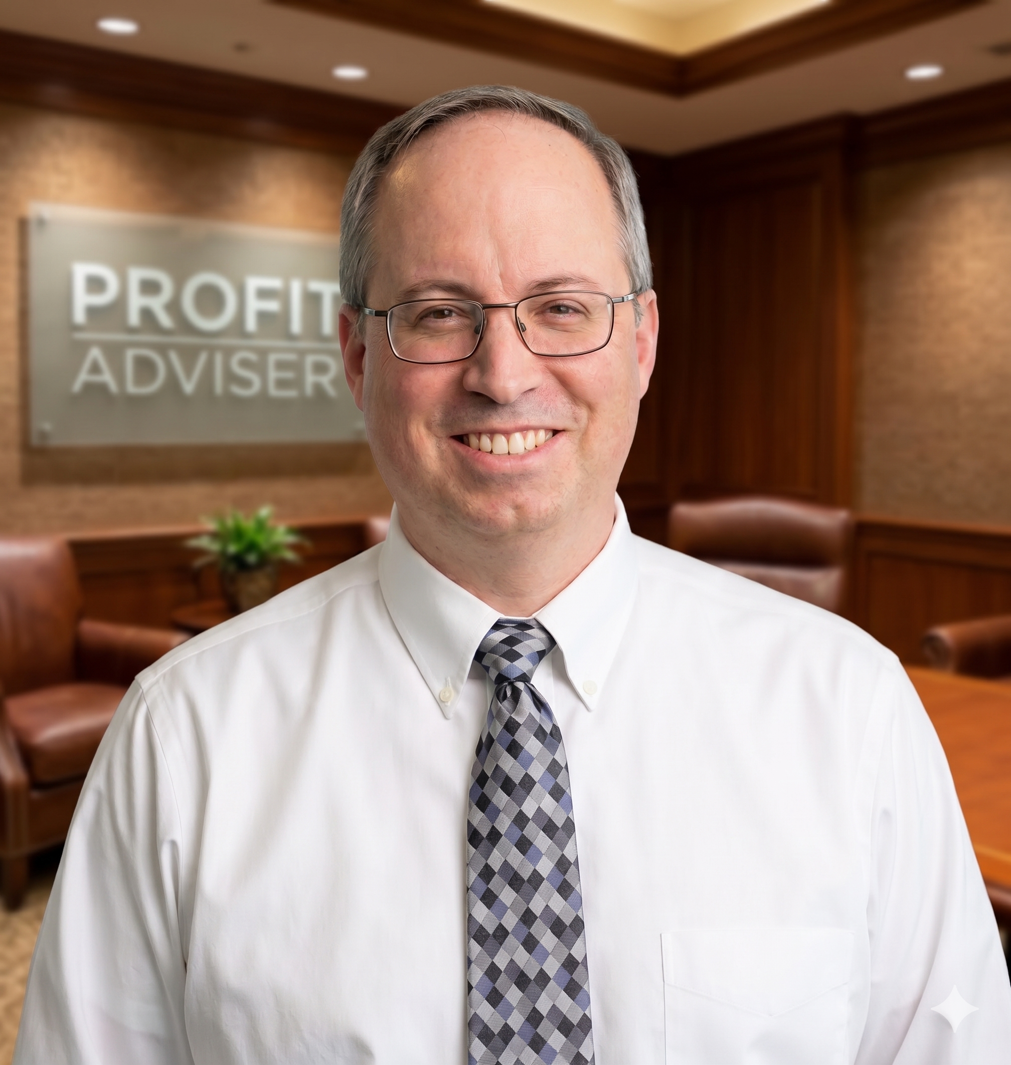 Chris Peden, founder of Profit Adviser, in his Manassas office