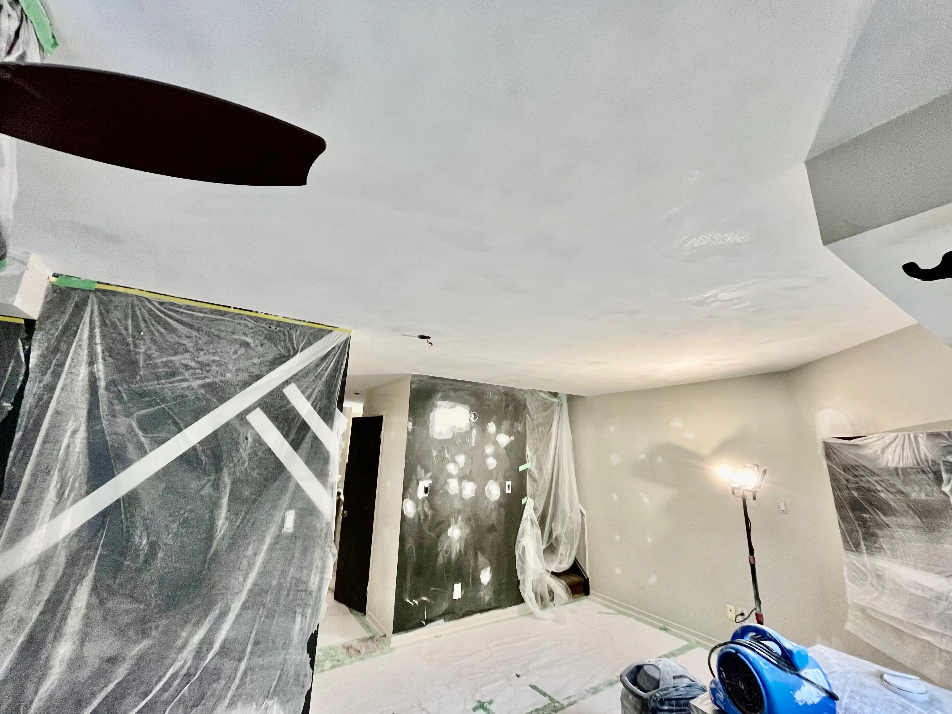 Popcorn ceiling removal in progress — Durham Region