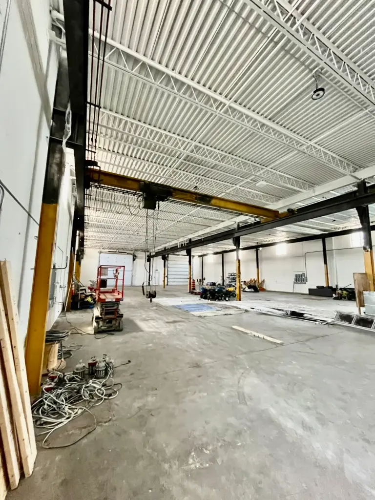 Commercial warehouse whitewash painting by Altona Painting