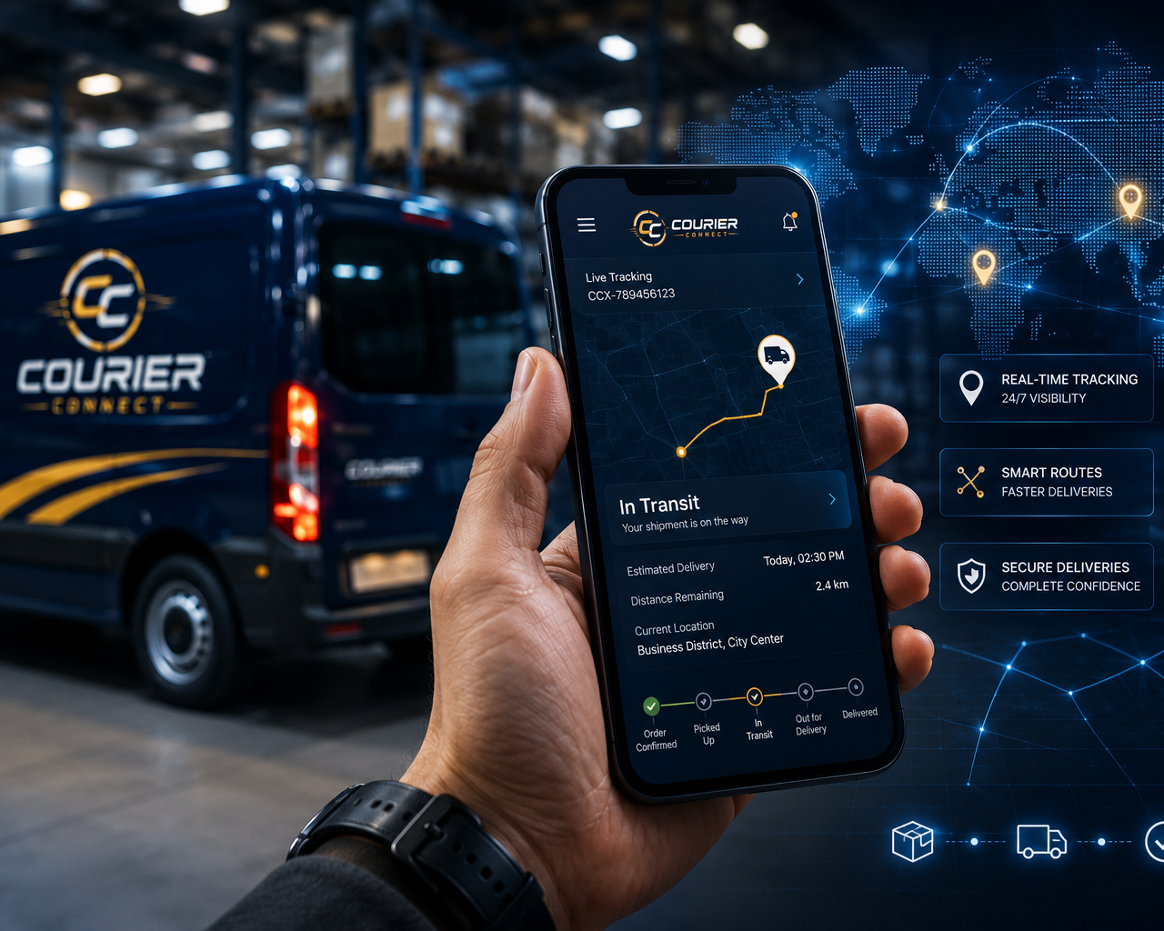 Real-time delivery tracking on laptop and mobile