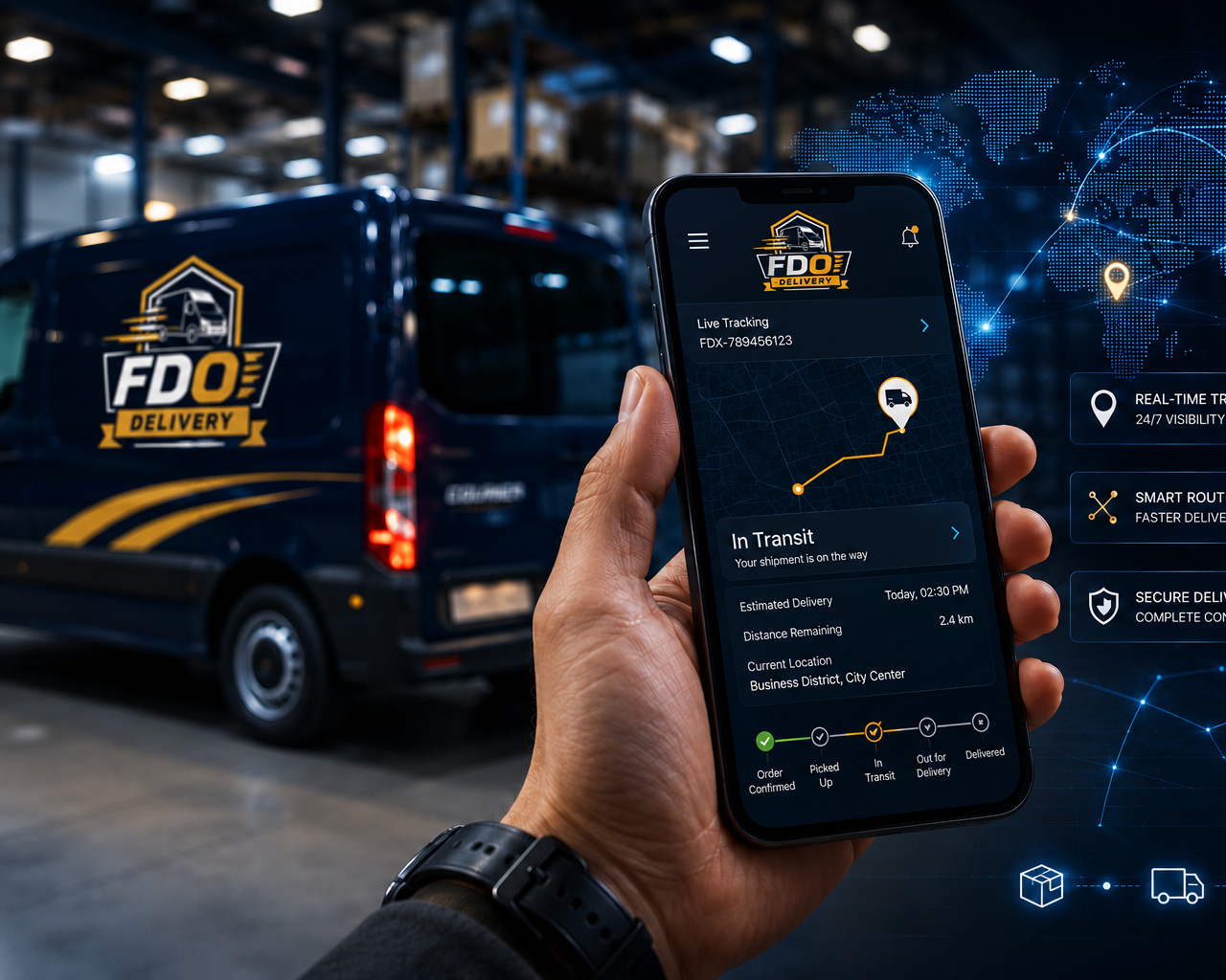 Real-time delivery tracking on laptop and mobile