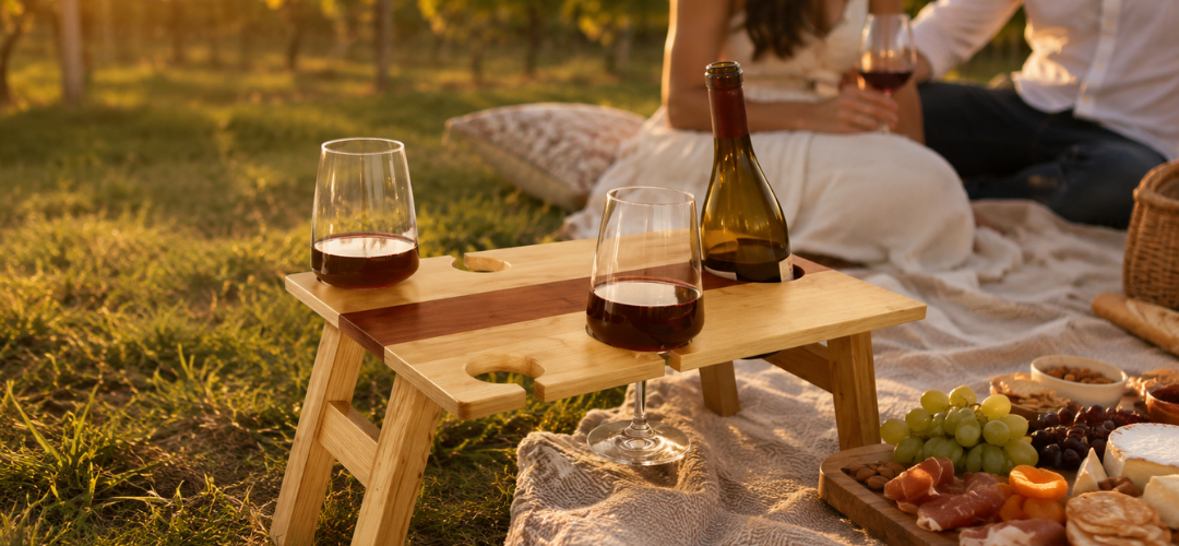 The Best Outdoor Entertaining Setup With Portable Wine Tables