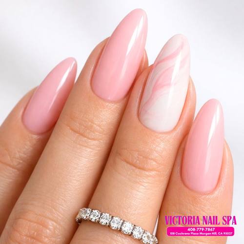 Floral nail design Morgan Hill nail salon
