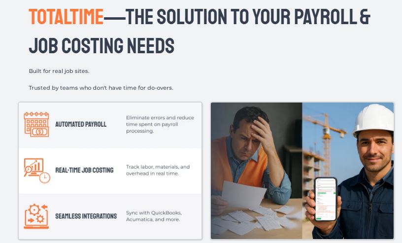 TOTALTIME—THe Solution to your payroll & job costing needs