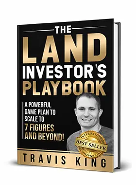 Free land flipping playbook by Travis King showing step-by-step strategy to find, buy, and resell land for profit