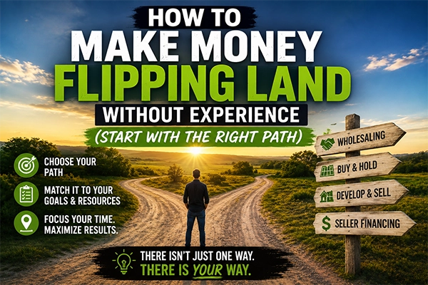 How to make money flipping land without experience by choosing the right strategy, including wholesaling, buy-and-hold investing, land development, and seller financing. How to make money flipping land without experience by choosing the right strategy, including wholesaling, buy-and-hold investing, land development, and seller financing.