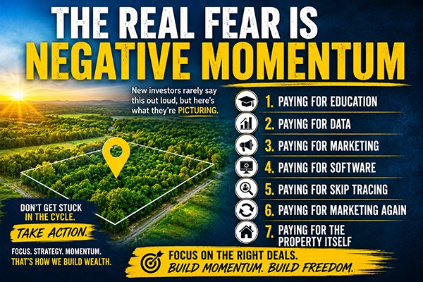 The real fear is negative momentum - land flipping mindset tips by Travis King The real fear is negative momentum - land flipping mindset tips by Travis King