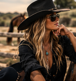 Black hat and sunglasses