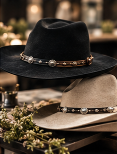Black and cream hats