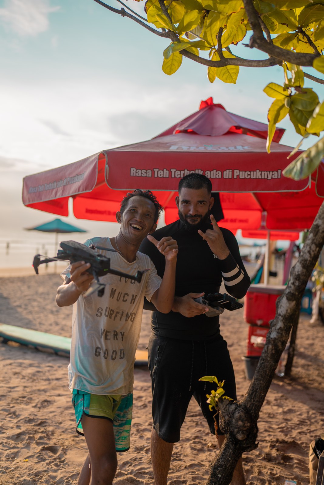 Two people at the beach.