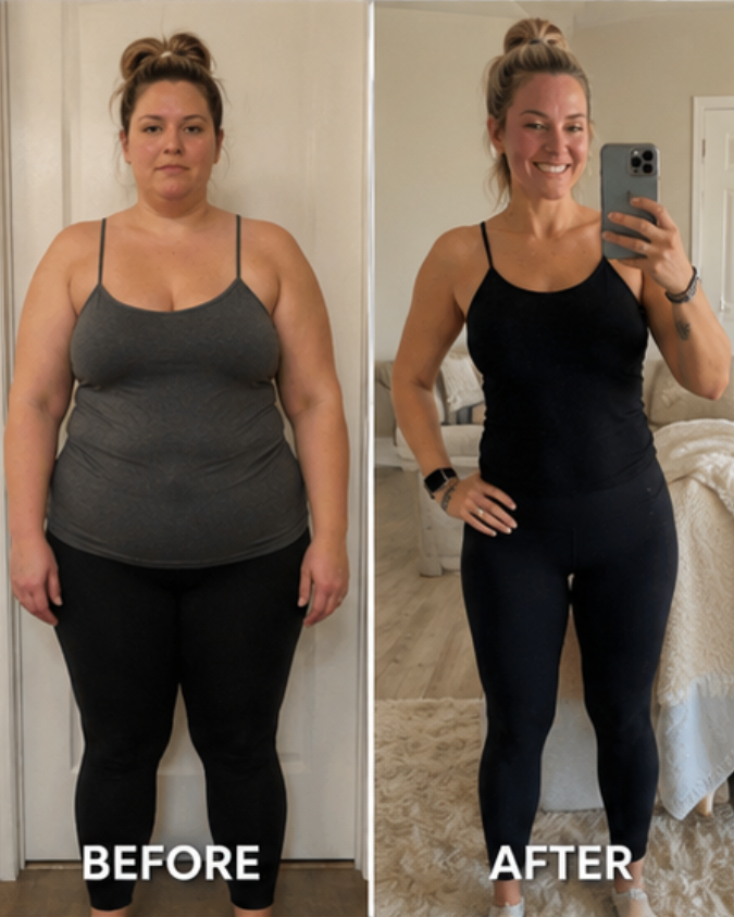 Same patient after medical weight loss treatment at Slim Wellness Center