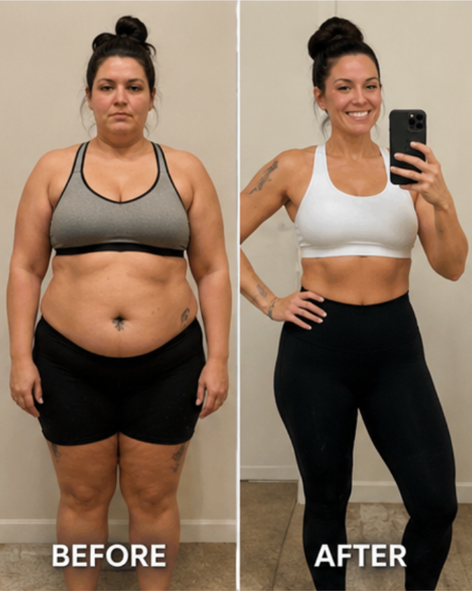 Patient before and after weight loss results