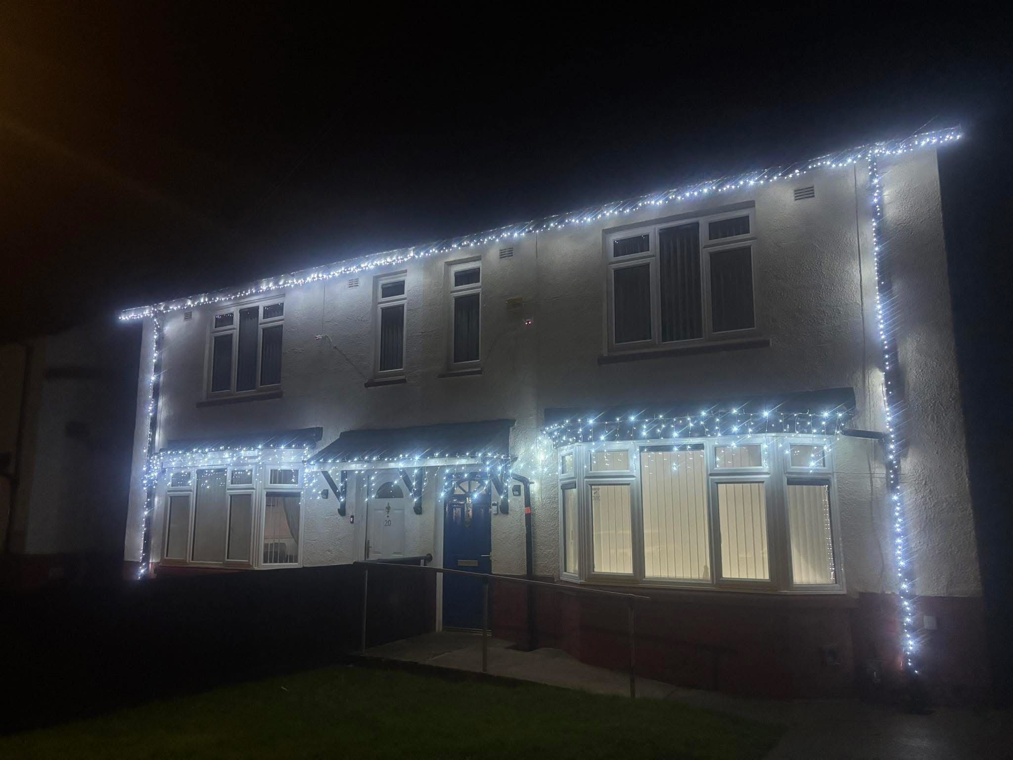 Professional Christmas Light Installation for residential properties in Cardiff