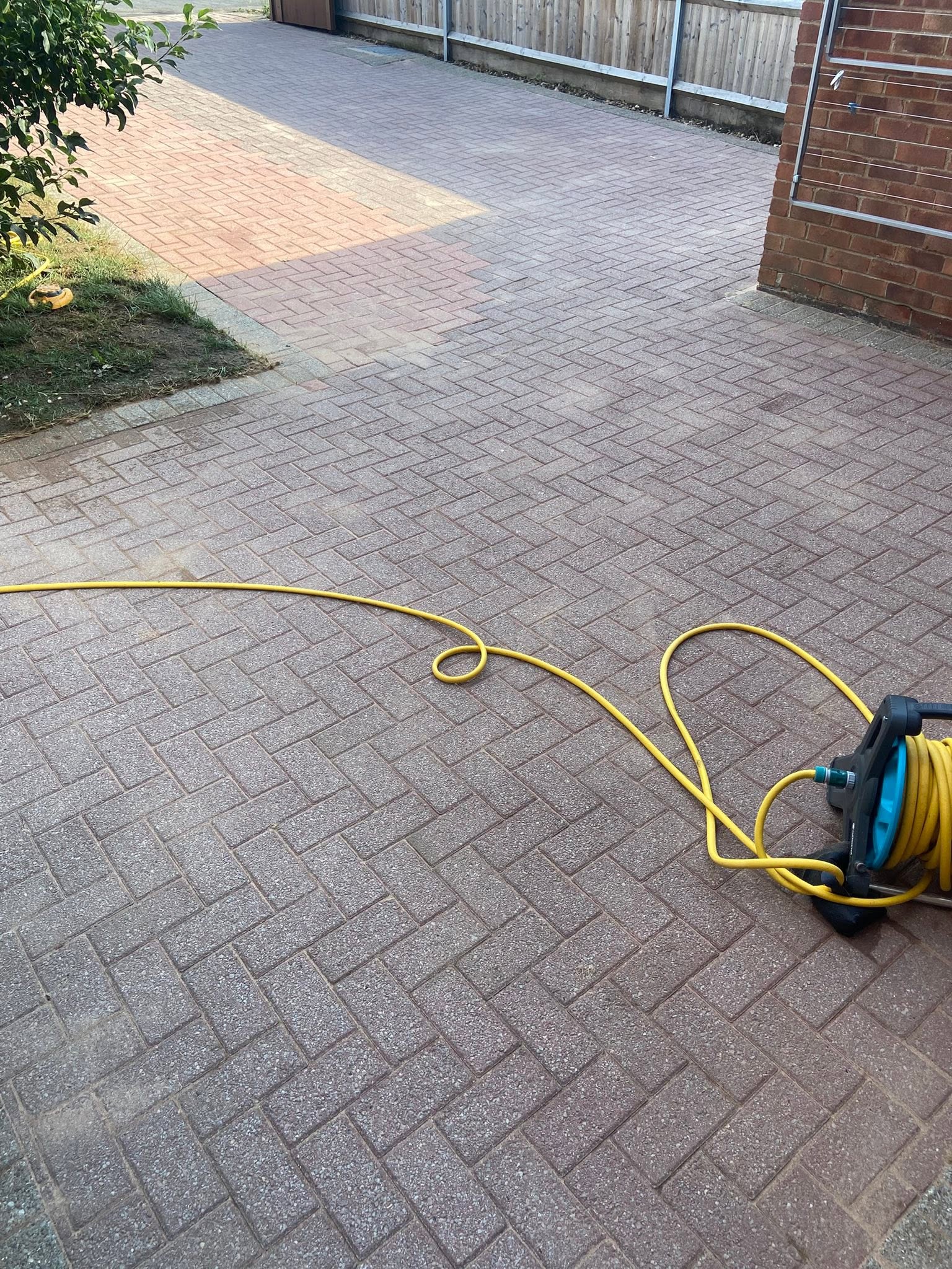 Block Paving before cleaning in Gloucester by Glevum Hydro