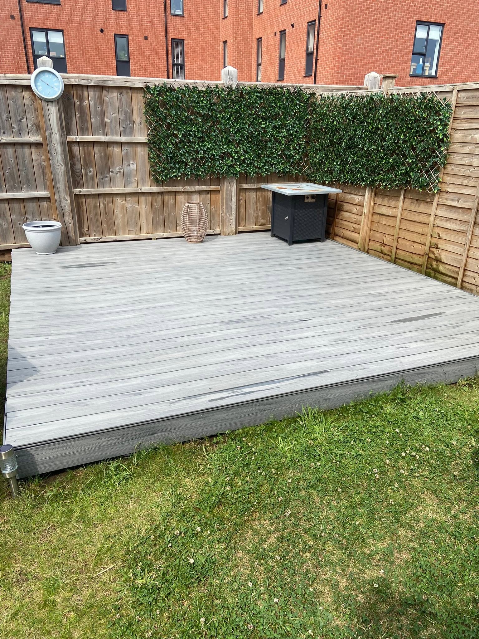 Timber decking in Gloucester after algae removal and wood restoration by Glevum Hydro