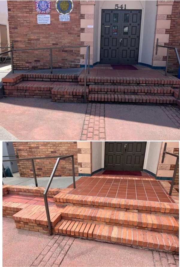 On Point Pressure Washing Staircase Before and after 