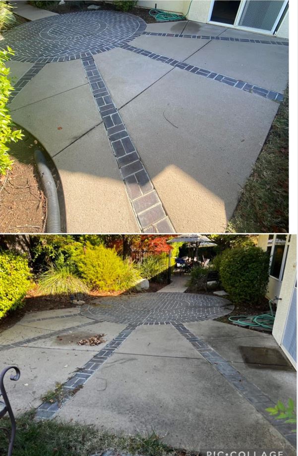 On Point Pressure Washing Backyard Before and After