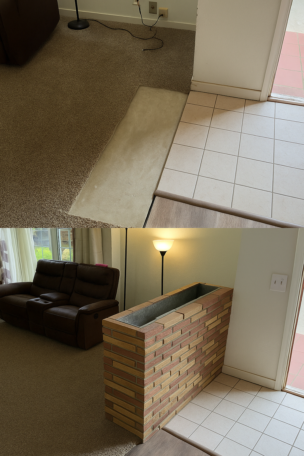 On Point Demoition Brick wall before and after