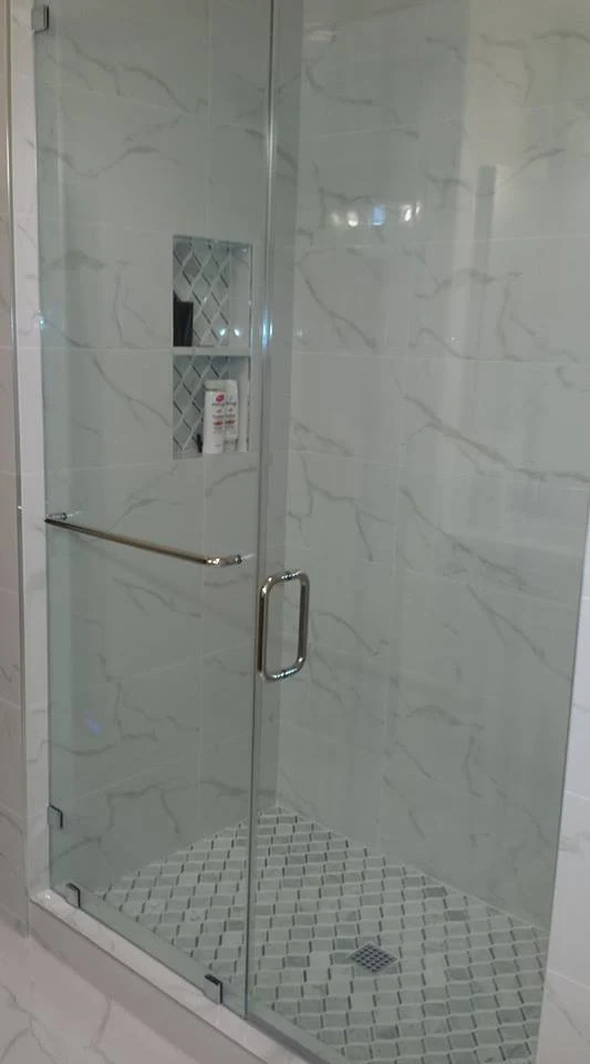 Shower glass close-up