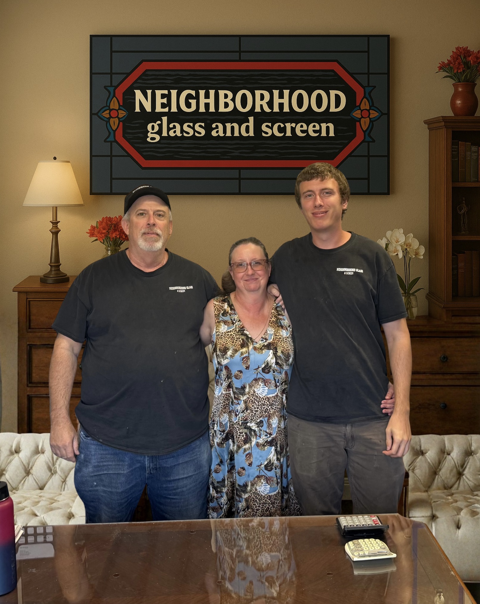 The O'Donnell family, owners of Neighborhood Glass & Screen, Rocklin CA