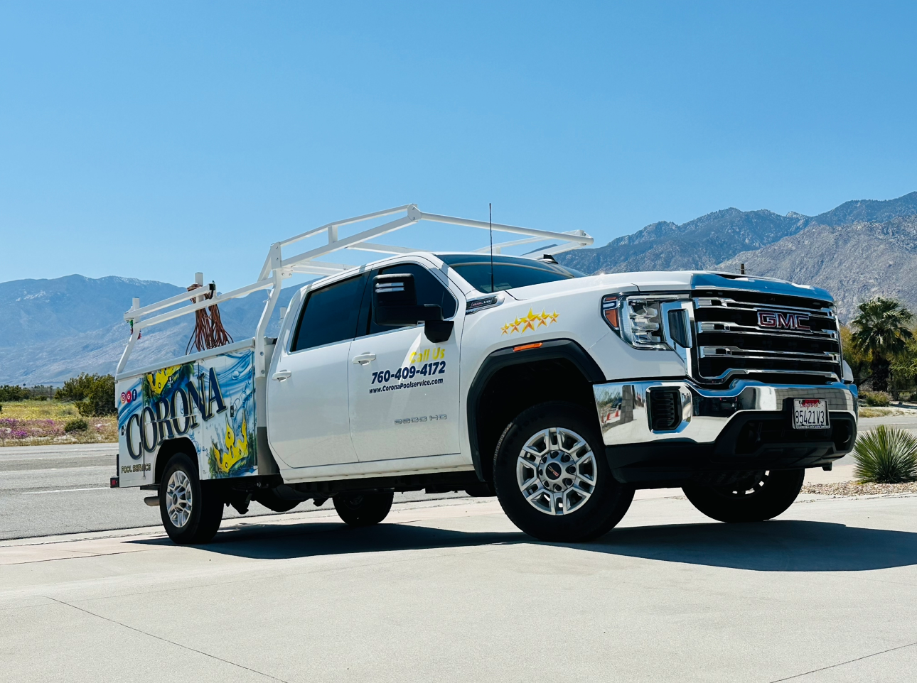 Corona Pool Service truck Coachella Valley