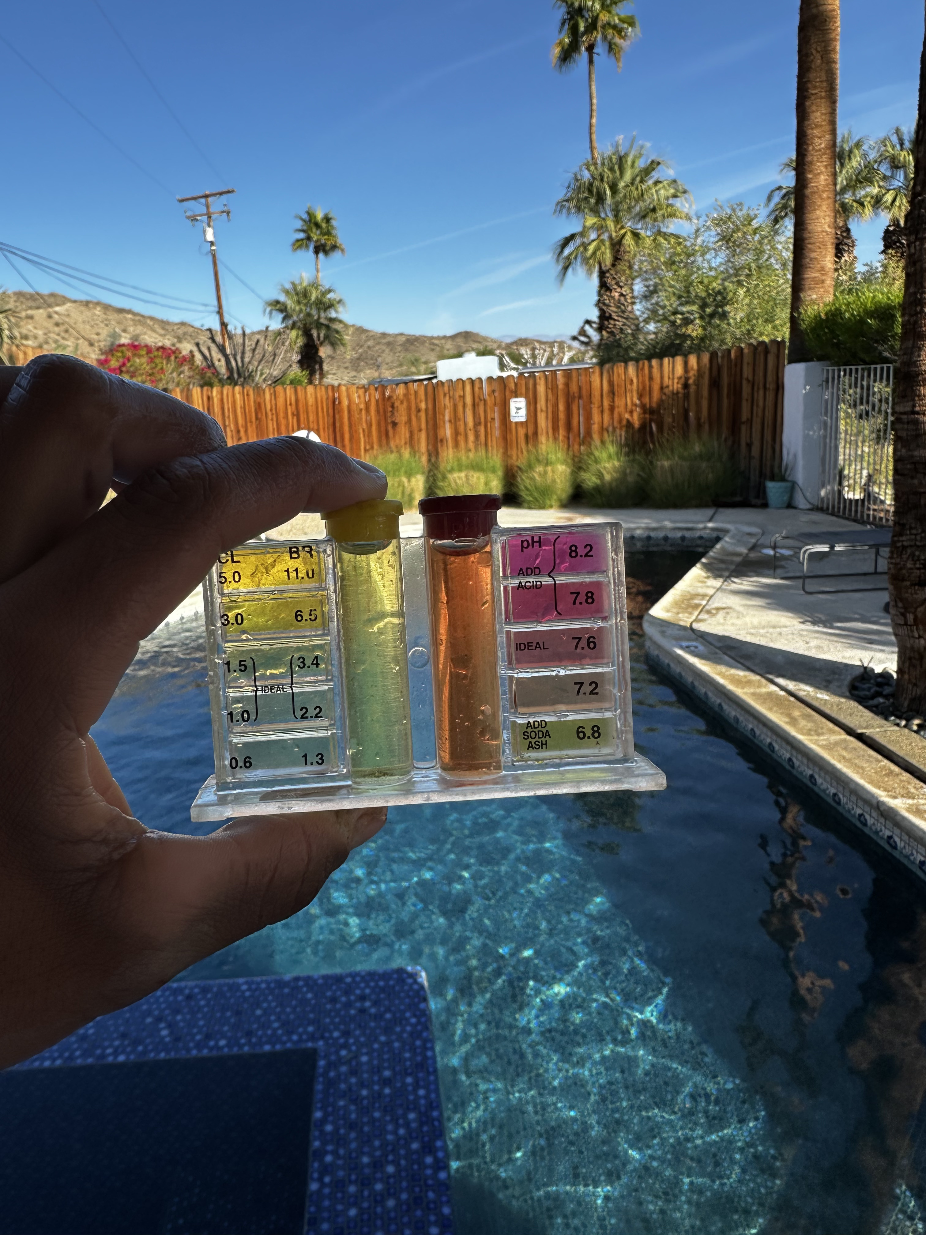 Pool chemical testing water balancing