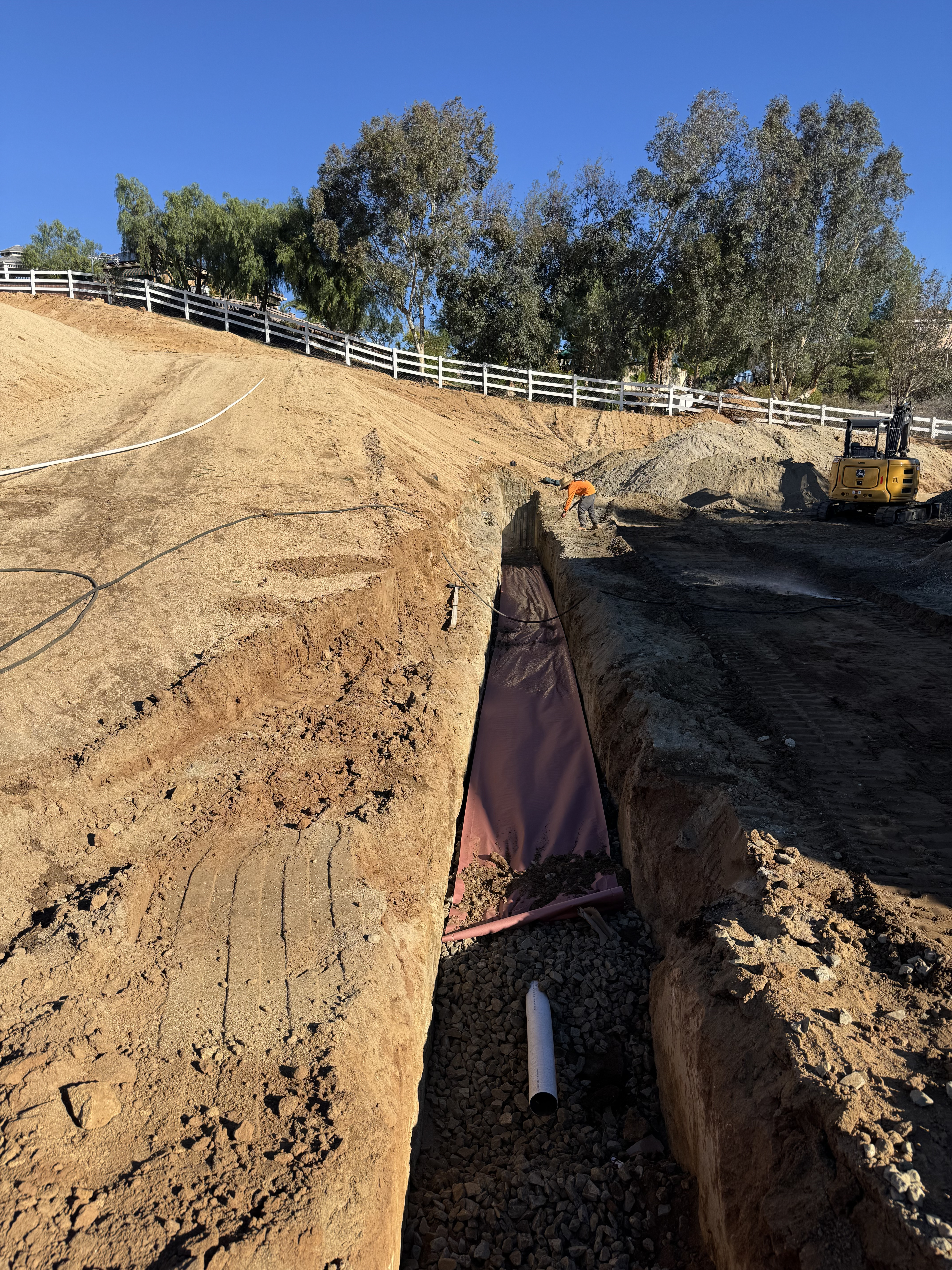 A&J Septic Services truck on a job site in the Inland Empire