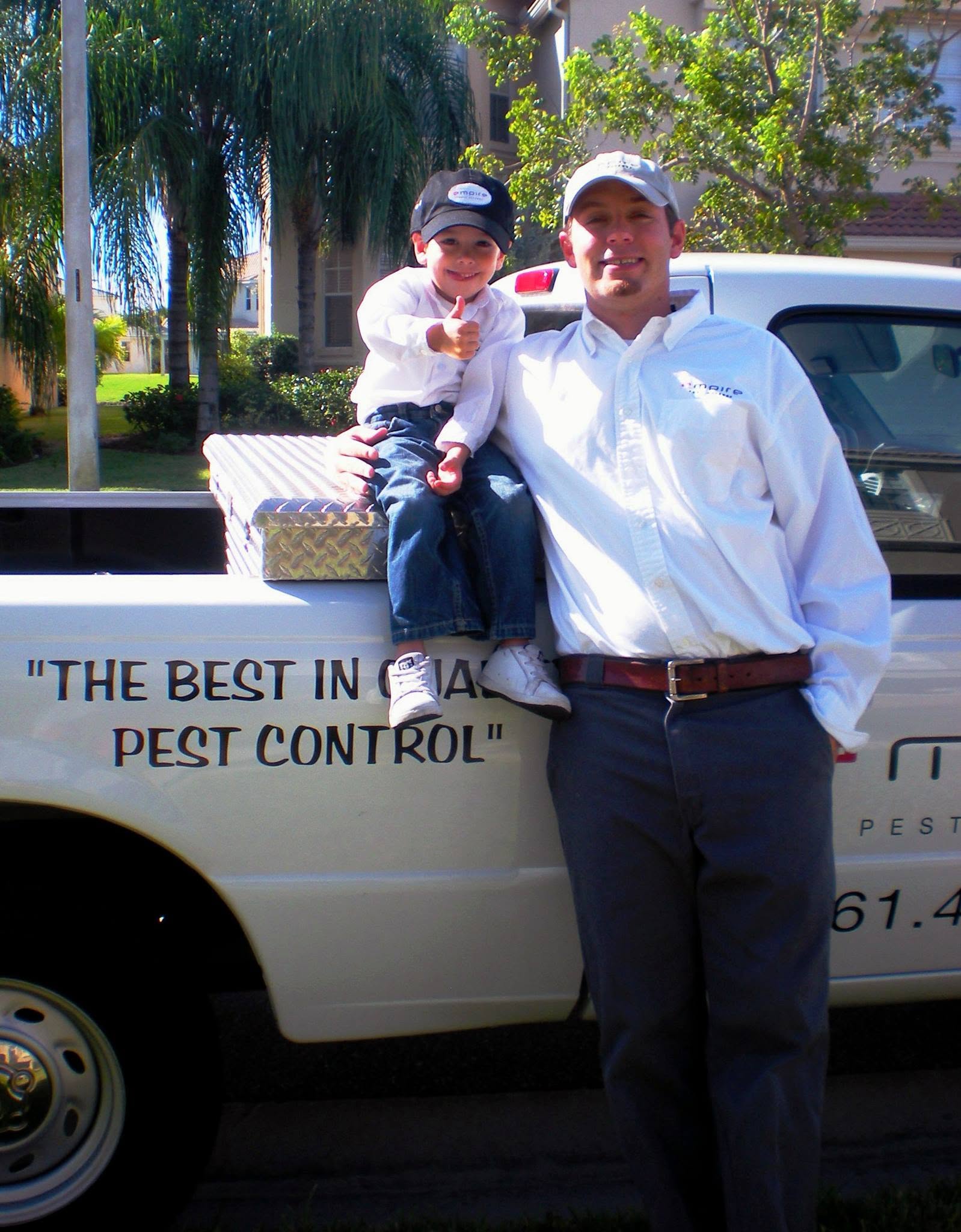 Glade Peterson, Founder of Empire Pest Defense, with his son