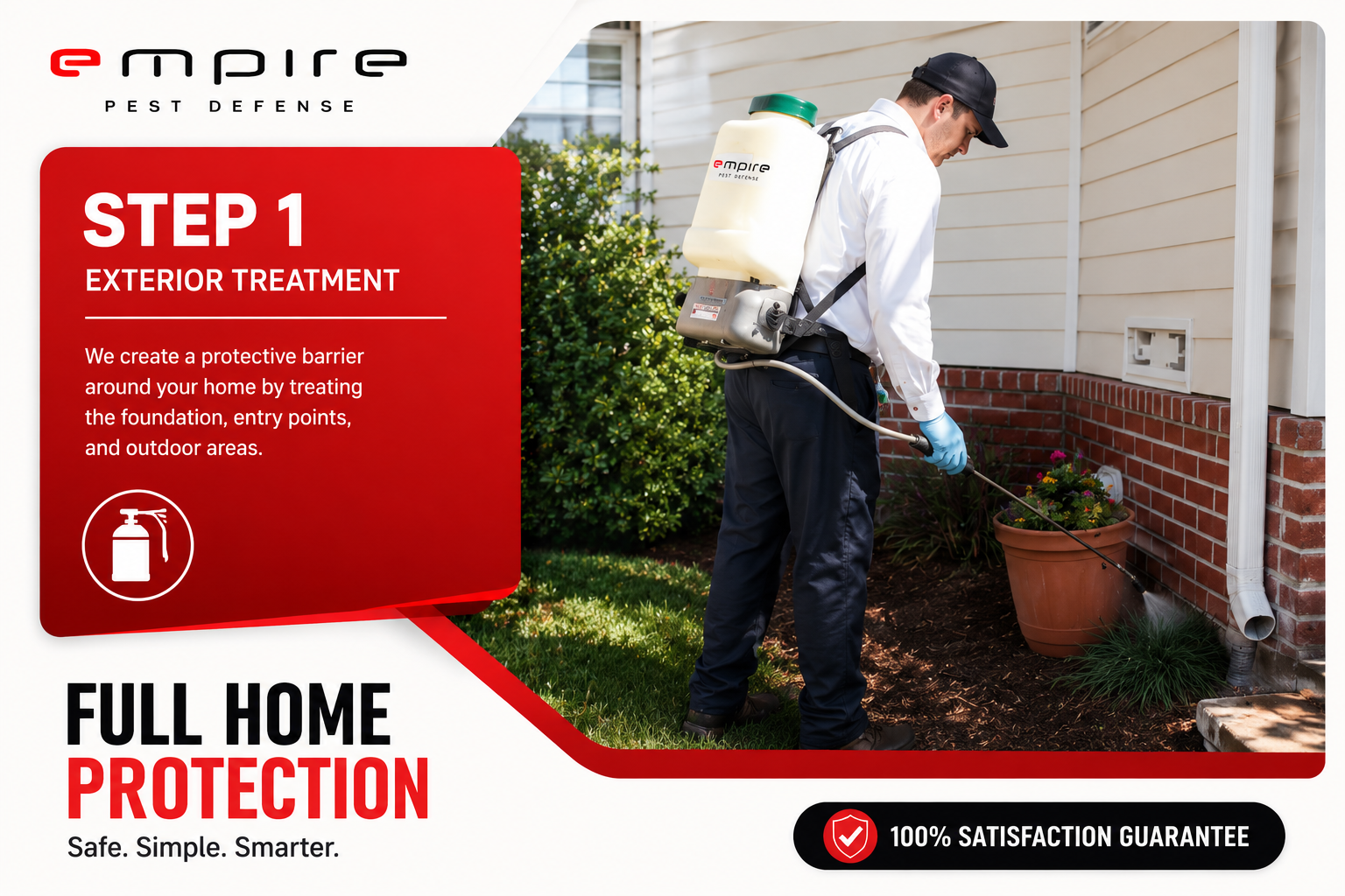 Empire Pest Defense technician performing a full property inspection