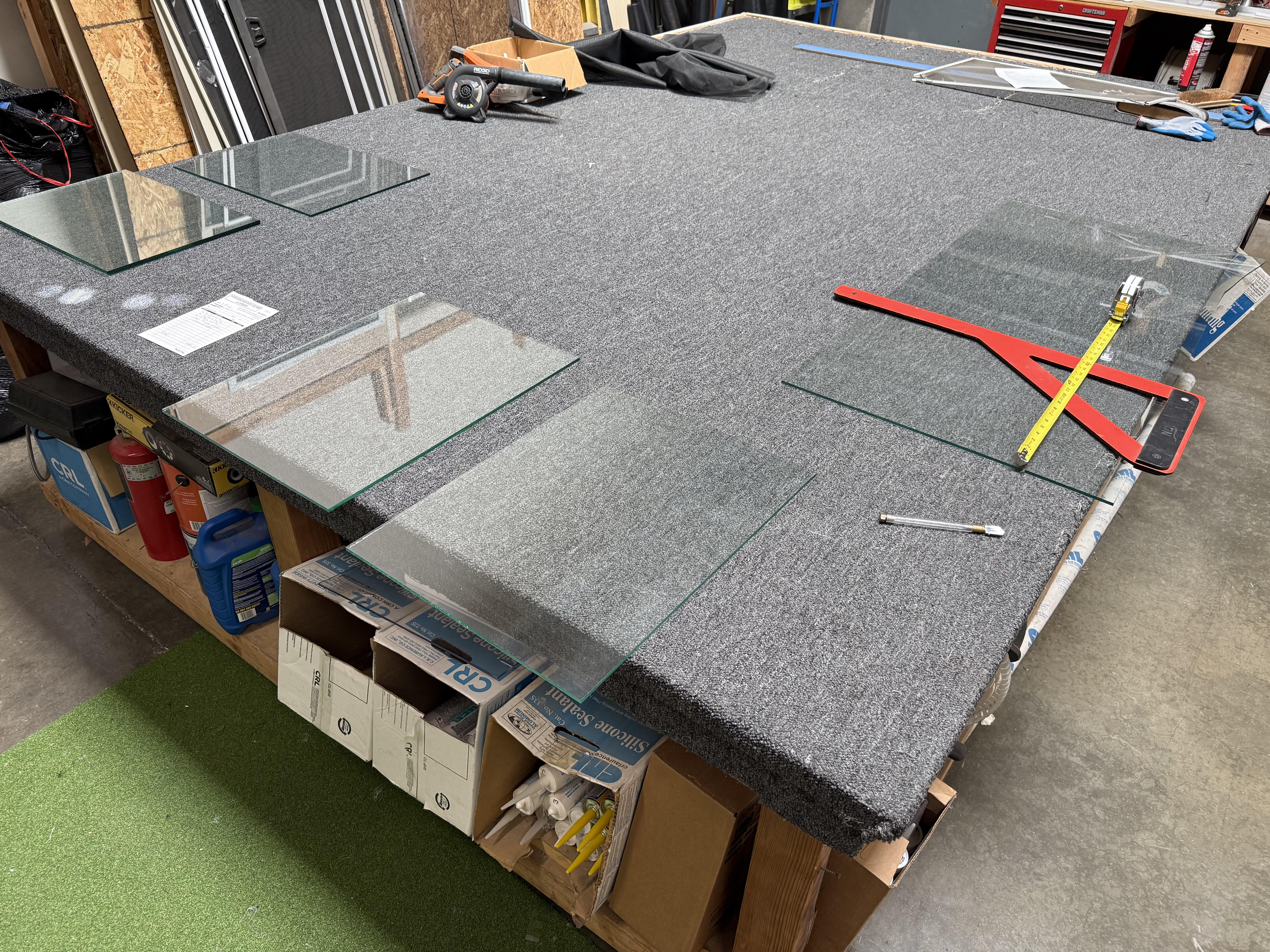 Measuring and templating custom glass on-site, Rocklin CA