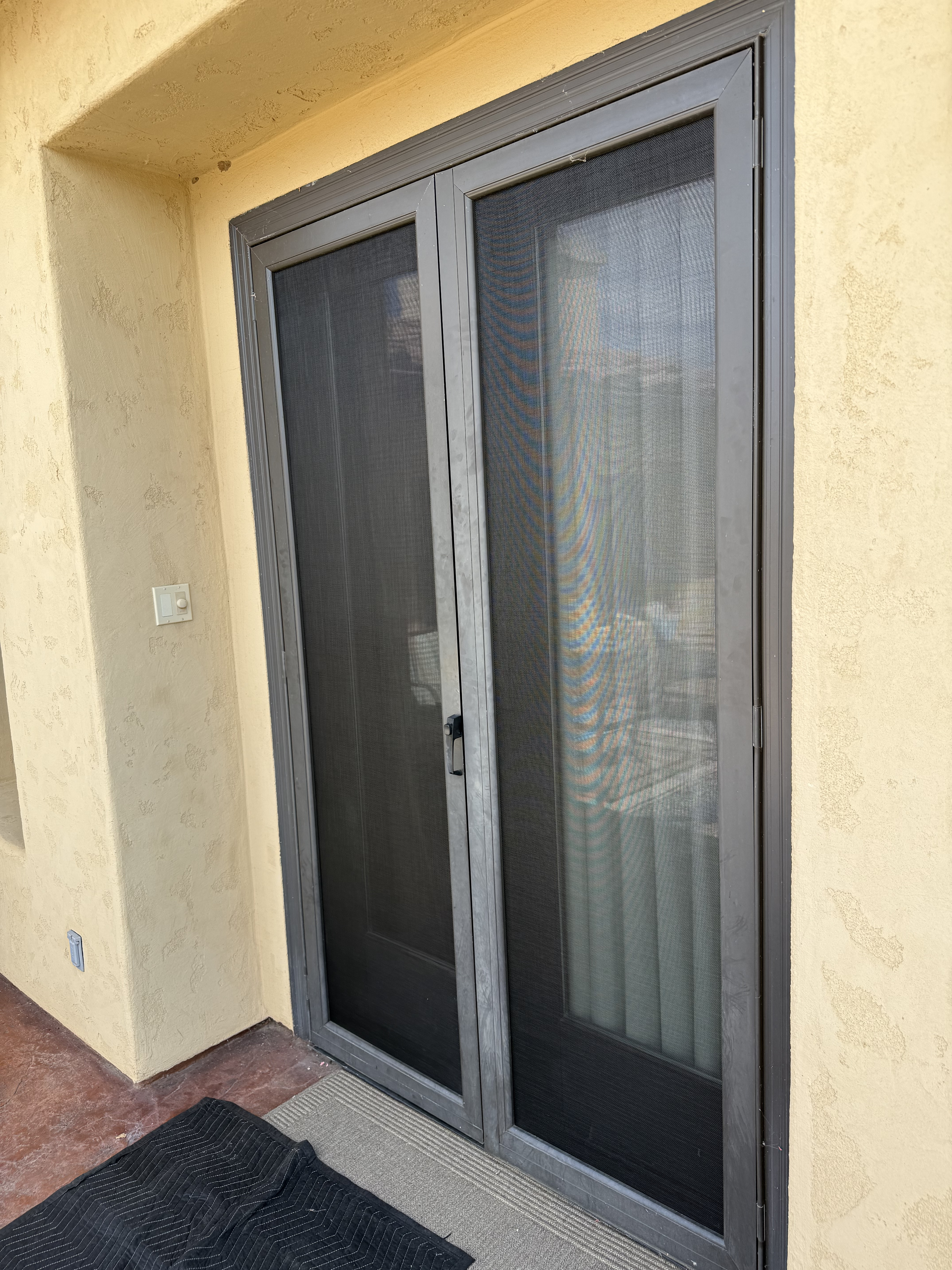 Sliding door screen repair and rescreen, Rocklin CA