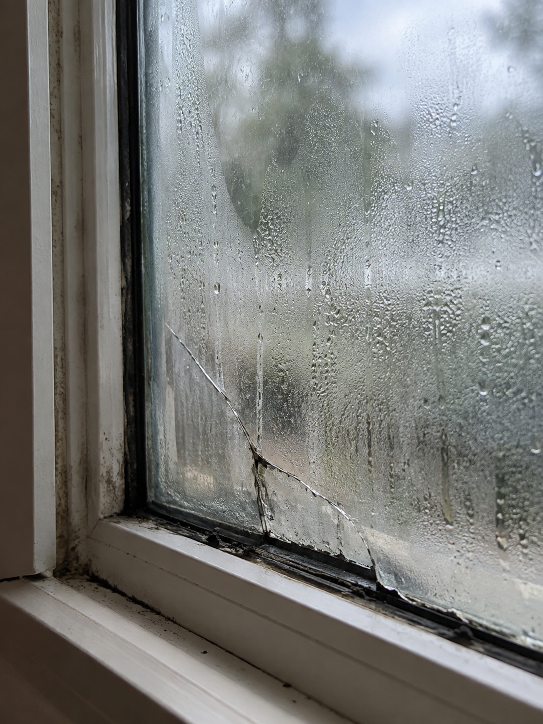 Foggy double-pane window with failed seal, Rocklin CA