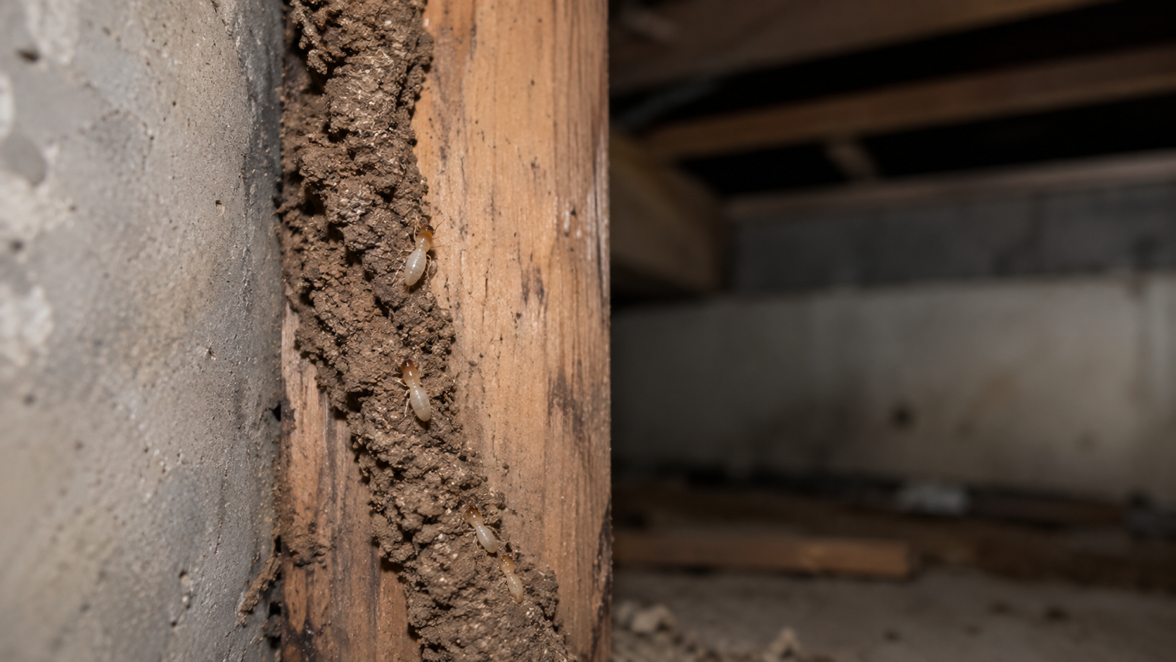 Subterranean termite mud tube in a West Palm Beach home — Empire Pest Defense