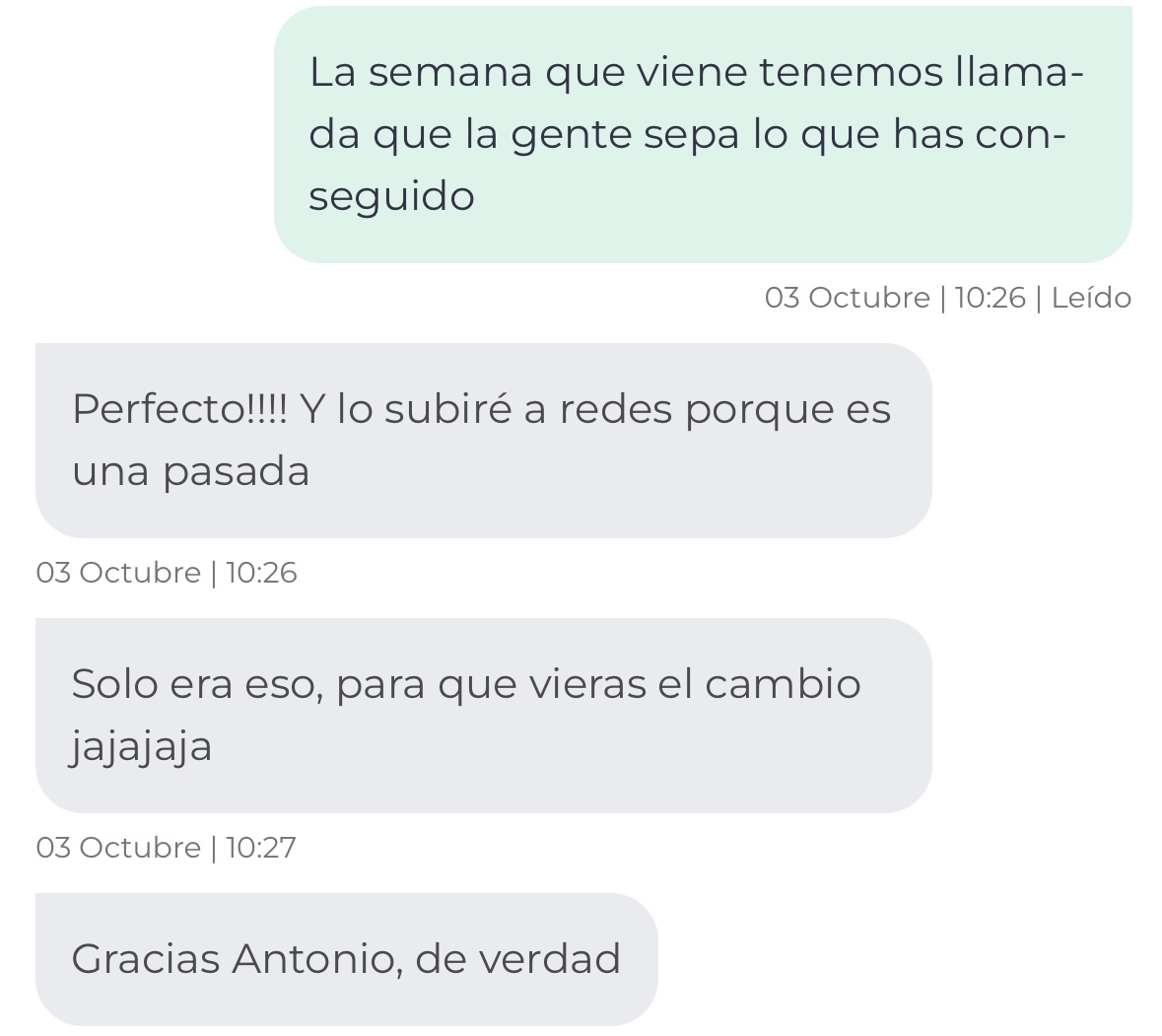 Conversación real con un cliente de ModificaFit 2