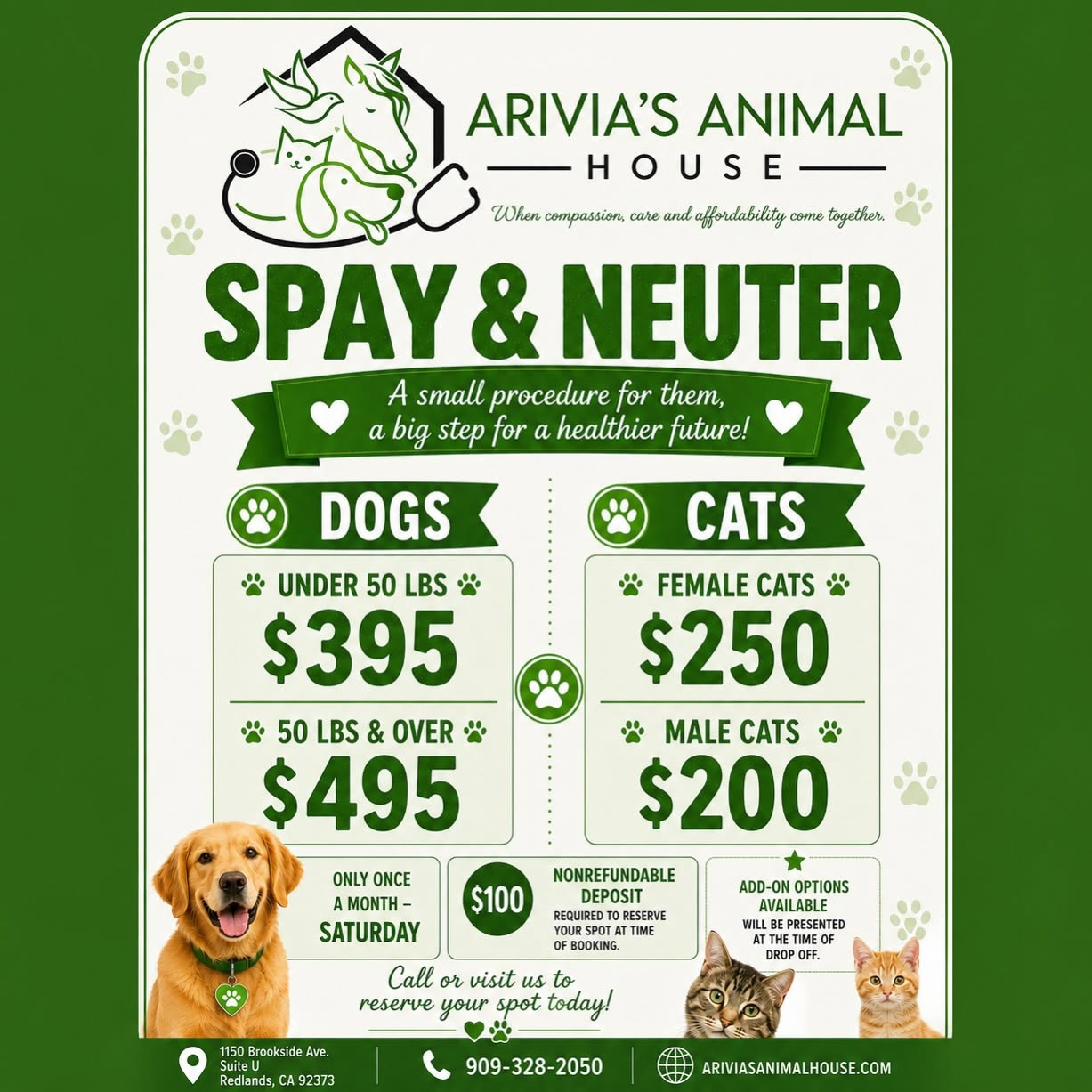 Spay & Neuter — Arivia's Animal House