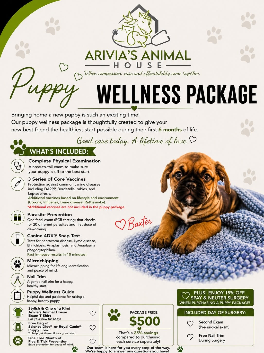 Puppy Wellness Package — Arivia's Animal House