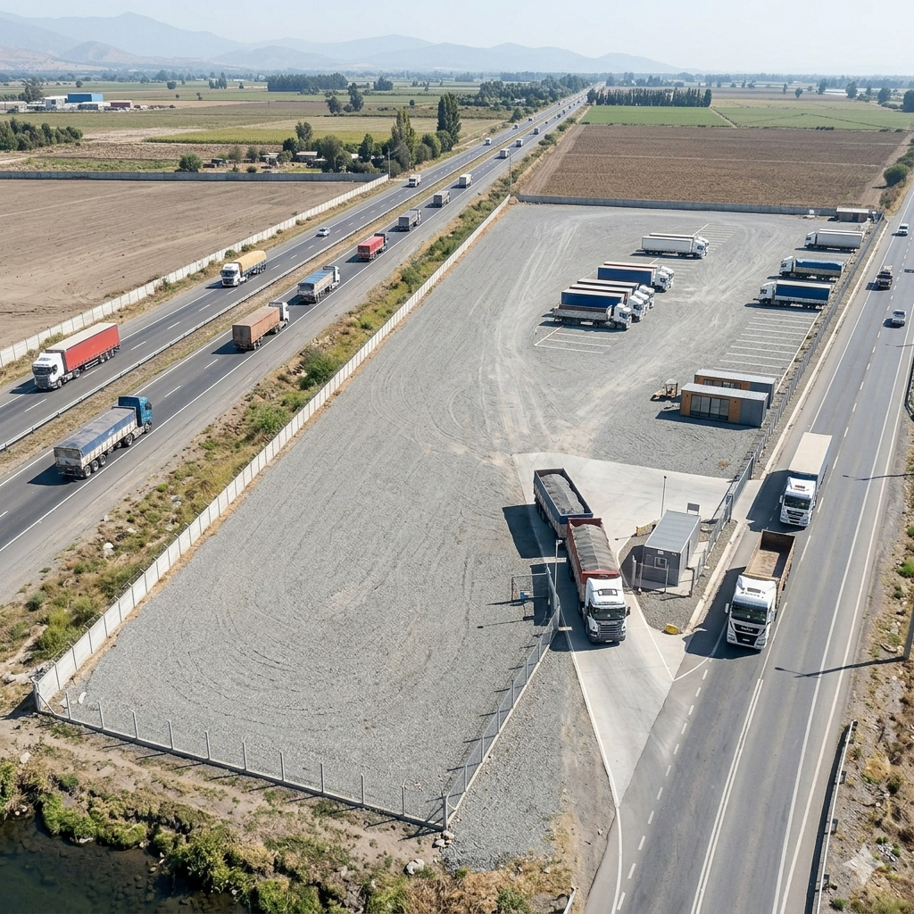 Vista aérea del terreno y parking